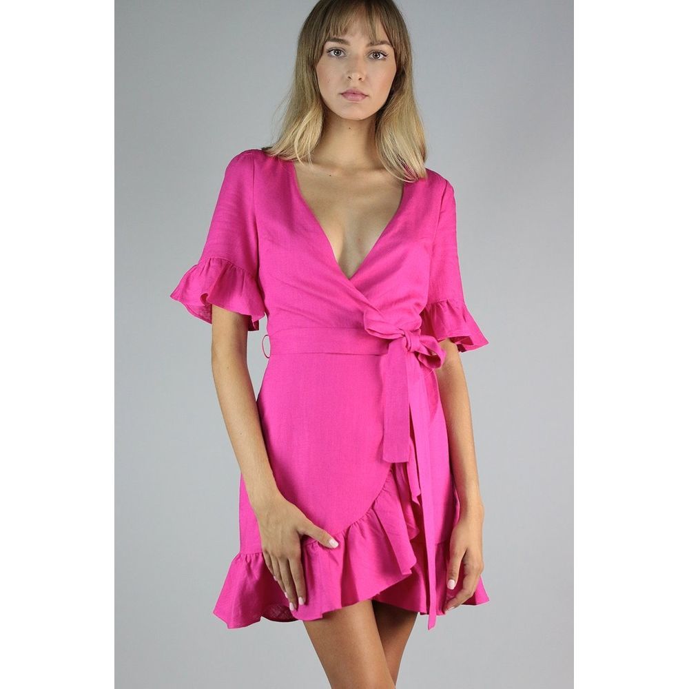 J.O.A Fuchsia Woven Dress